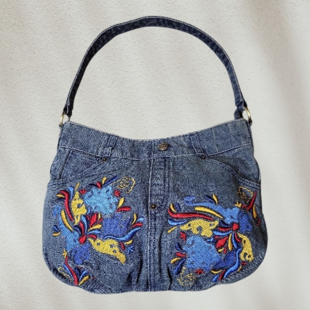 Patricia Nash Hobo Blue Jean Shoulder Bag